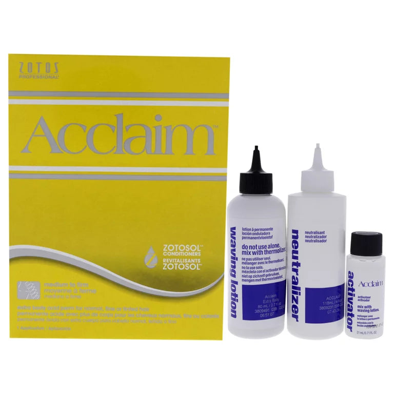 Zotos Acclaim Extra Body Acid Perm For Normal, Fine or Tinted Hair image of kit contents